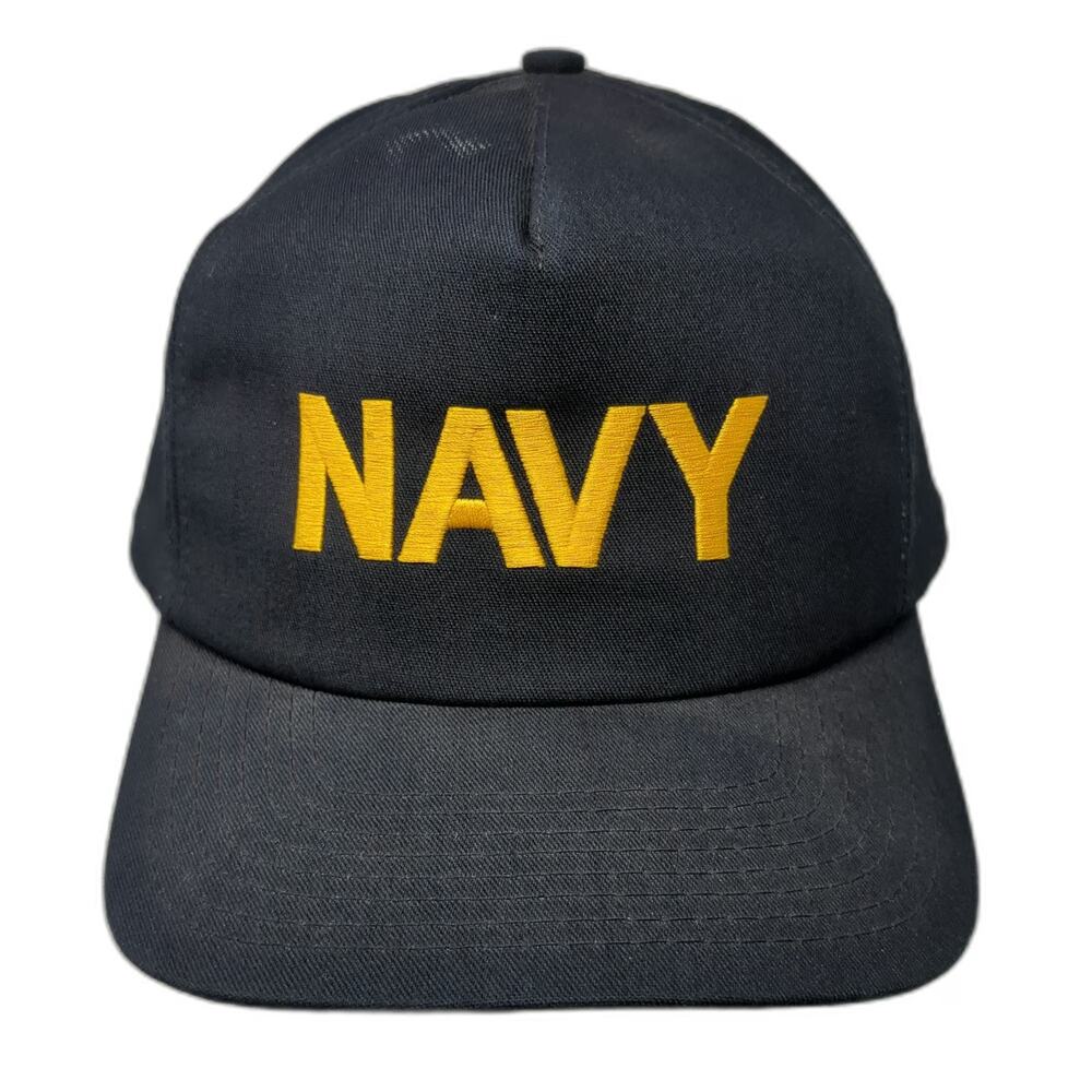 US Navy Snapback Blue OS Trucker Structured Made in USA Embroidered Hat